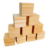 Bloques Apilables Cubos De Madera 4,5 X 4,5 Cm (10 Unidades)