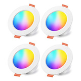 Luz Led De Techo Inteligente Wifi Rgbcw Alexa Y Google 4pack