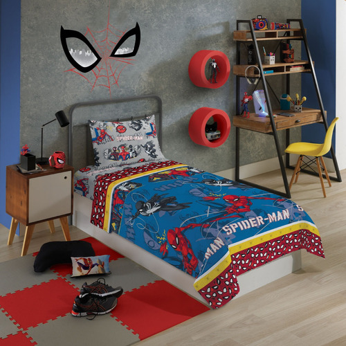 Jogo De Cama Homem Aranha Lençol 2 Peças Marvel Spider Man