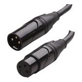 Cable Xlr Macho A Hembra 5 Metros Negro Conectores Metalicos