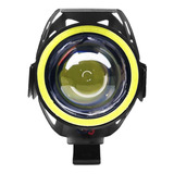 Par Farol Milha Auxiliar Led U7 Angel Eyes Bivolt Moto Vo6