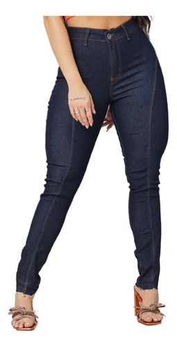 Calças Jeans Sem Bolso Efeito Legg Super Elastano