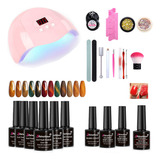 20 Kit Esmaltes Uñas+ Lámpara Uñas Sun Led/uv+base+top+tools