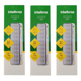 Kit 3 Lâmpadas Luz De Emergência Intelbras Led Recarregável