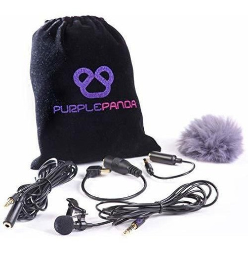 Kit De Microfono De Solapa Lavalier Panda Purpura - Microfon