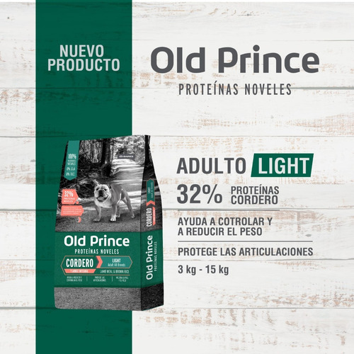 Old Prince Cordero Perro Adulto Light 3 Kg .