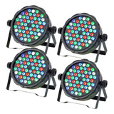 4 Canhão De Led Refletor 54 Led Rgbw 3w Dmx Iluminação Festa