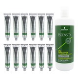 Kit 12 Tintura Schwarzkopf Essensity 60grs + Oxidante 1000ml