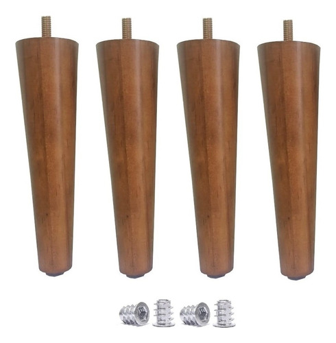 Kit 4 Pé Palito 17cm Pinus + Bucha Americana Jtfull