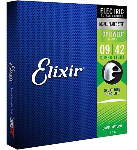 Encordoamento Guitarra Elixir Optiweb Super Light .009 .042