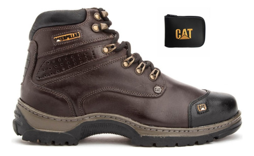 Bota Masculina Cat Adventure Para Trilha Trabalho +carteira