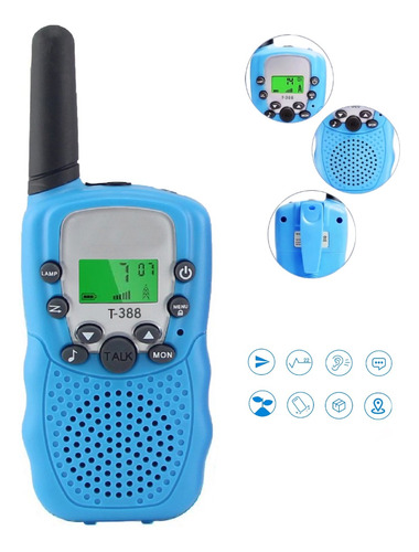 Pack De 2 Radios Waikie Talkie Kids, 22 Canales, Linterna De