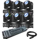 6 Mini Moving Double Face Beam 12w + Wash Dmx + Mesa 8/16