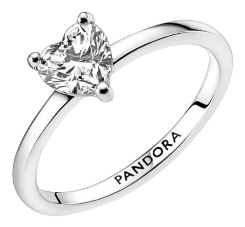 Anillo Pandora Solitario Corazón Resplan  + Set De Regalo