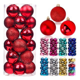 24 Pcs 4cm Esferas Navideñas Gold Bola Decorativa De Navidad