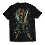 Camisa Camiseta Caveira Guitarra Rock And Roll Skull Musica