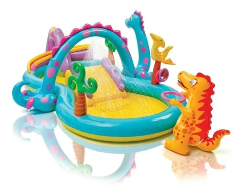 Piscina Inflable Dinoland Grande Con Accesorios Intex Niños