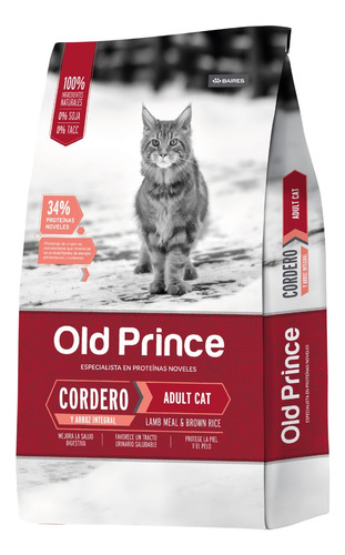 Alimento Old Prince Proteínas Noveles Adult Cat Para Gato Adulto Sabor Cordero Y Arroz En Bolsa De 1 kg