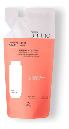 Repuesto Shampoo Natura Lumina Nutritivo Cabello Seco 300ml