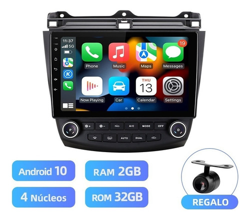 Estéreo 2gb Carplay Cámara Para Honda Accord 2003-2007 Gps