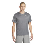 Camiseta Nike Breathe Run Top Ss Hombre Gris.