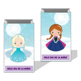 Kit X6 Bolsas Imprimibles Día De La Niñez Frozen 