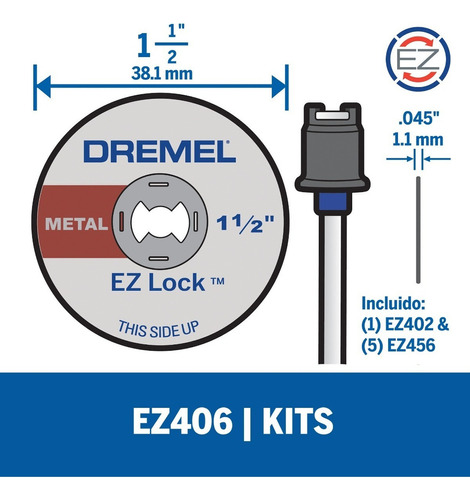 Kit Discos De Corte Para Metal Dremel Ez406 X6 Piezas