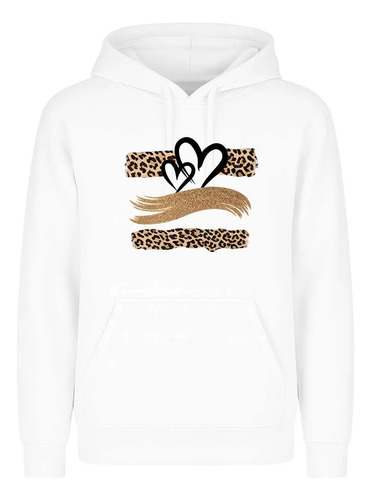 Sudadera Corazones Animal Print Leopardo Amor Regalo Unisex