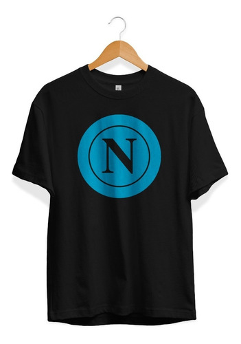 Remera Napoli Logo Futbol Italiano Color Negra