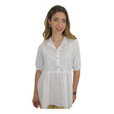 Blusa Broderie Rayon Amplia Grande Elegante Primavera Verano