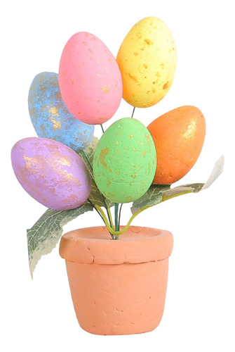 Decoración De Pascua, Huevo De 20cmx7cmx7cm Manchado Dorado
