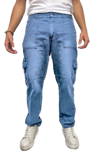 Pantalón Jean Cargo Mom Hombre Shaffe