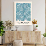 Cuadro Canvas William Morris Flores Azules Vintage Print Armazón Bastidor De Madera