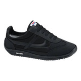 Tenis Casual Urbano Retro 084 Negro Hombre Original Msi