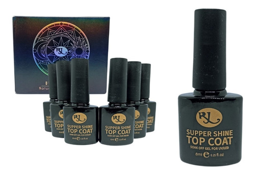 Top Coat Luminous Rj, 6 Piezas Para Gel Semipermanente