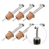 Pack X6 Tapon Dispensador Con Corcho Dosificador Vino Aceite