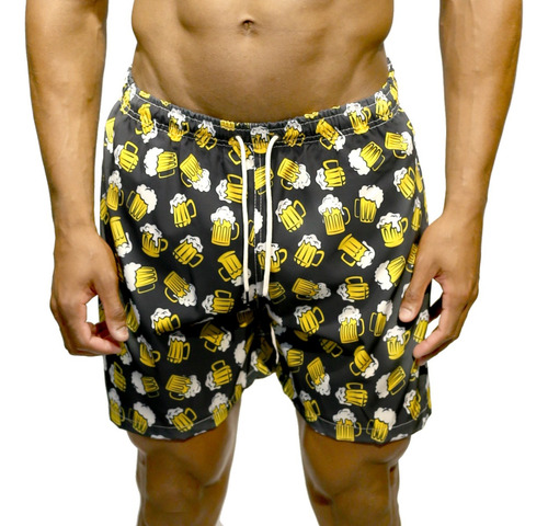 Bermuda Moda Praia Cerveja Short Masculino Tactel Estampado