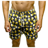 Bermuda Moda Praia Cerveja Short Masculino Tactel Estampado