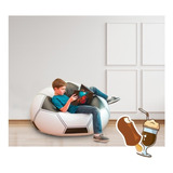 Sillon Puf Inflable Pelota Vinilo Compacta 108x110cm Intex Color Blanco/negro