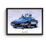 Quadro A4 Carros Iconicos Kitt Poster Moldurado