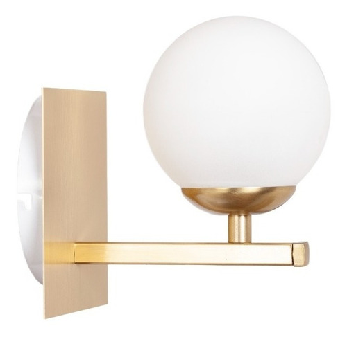 Aplique 1 Luz Elyn Bronce C/ Globo Opal Apto Bipin Led G9