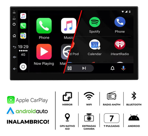 Estereo Pantalla 7 Multimedia Android Gps Car Play Wifi Auto