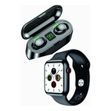 Auriculares Bluetooth F9 Carga Celular + Smartwatch W26 Plus