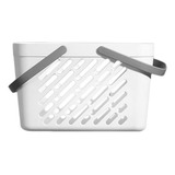 Cesto Plástico Ducha Portátil Blanco Para Baño Y Cocina