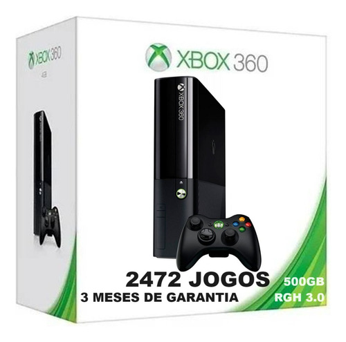  Console Xbox 360 Slim Rgh 3.0 500gb - Com Caixa - 1 Controle Original