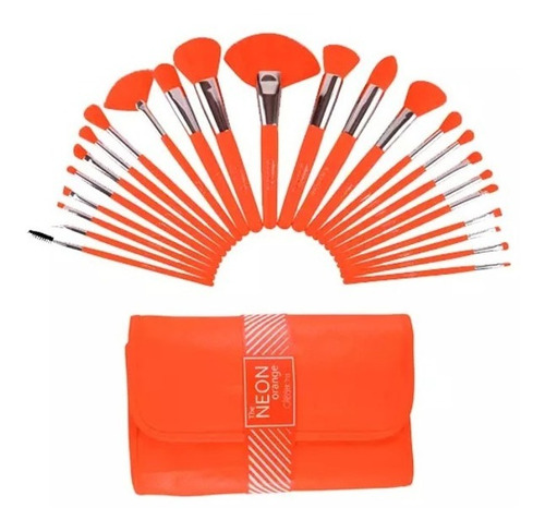 Set 24 Brochas Neon Orange Beauty Creations  Envío Gratis