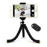 Tripode Flexible Rosca Camara Celular Araña 18cm Disparador