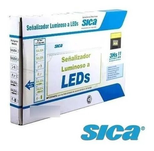 Pack X4 Cartel Led Salida A Puerta Sica Luminoso Autonomo