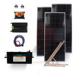 Kit Solar Con Inversor 1500w 3 Paneles 160 Bateria 220a K17