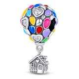 Charm Casa Y Globos Plata Ley 925